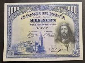 🇪🇸 Испания 1000 песет 1928 года.
