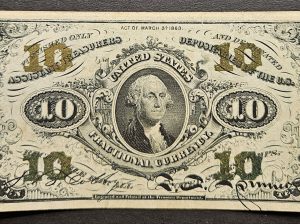 🇺🇲 США Банкнота 10 центов 1863 года.