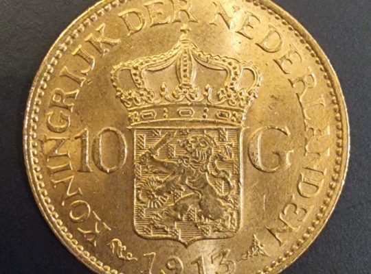 Монета 🇳🇱 Нидерланды 10 гульденов 1913г.