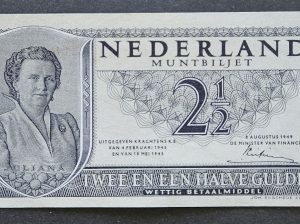 Банкнота 🇳🇱 2 1/2 гульдена 1949 года. Нидерланды