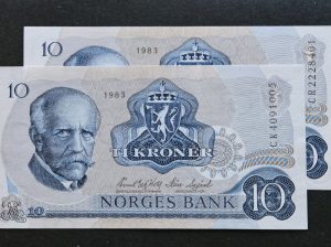 🇳🇴 10 крон 1983 года. Норвегия. 2 шт.