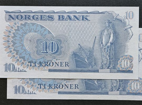 🇳🇴 10 крон 1983 года. Норвегия. 2 шт.