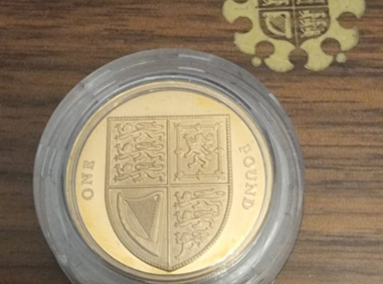 Монета 🇬🇧 £ 1 фунт стерлингов (£ one pound) 2008года Герб Королевский щит.